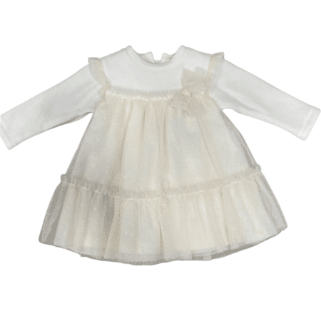 Aletta - Jurk Met Blinkende Tule En Strik - Ecru