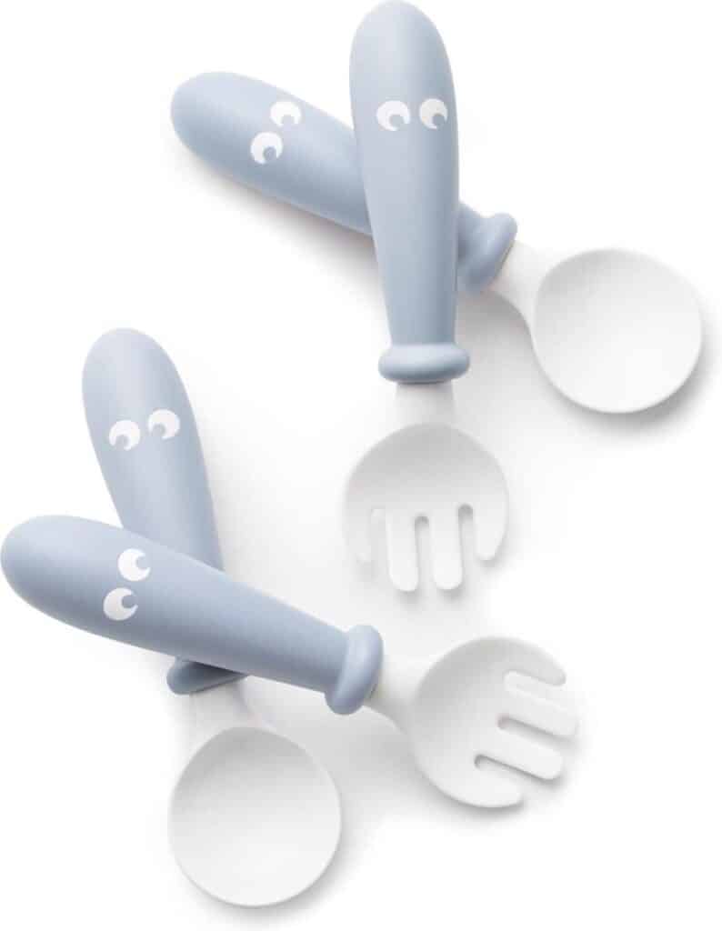 BabyBjörn - Babylepel en Vork, 4-delig - Pastelblauw