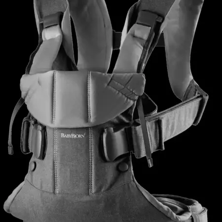 BabyBjörn - Draagzak One - Geweven Grijs denim Donkergrijs