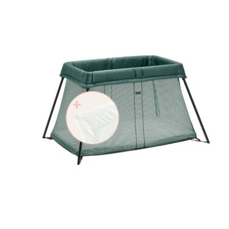 BabyBjörn - Reisbedje Light - Donkergroen & Matrasovertrek