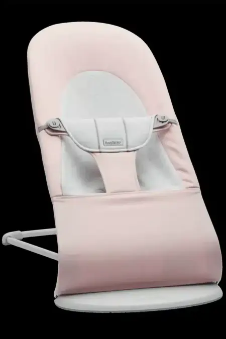 BabyBjörn - Wipstoeltje Balance Soft - Geweven Jersey Lichtroze Grijs