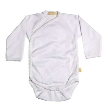 Baby Gi - Wrap around onesie w/ detail white