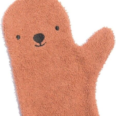 Baby Shower Glove - Washand Beer Roest