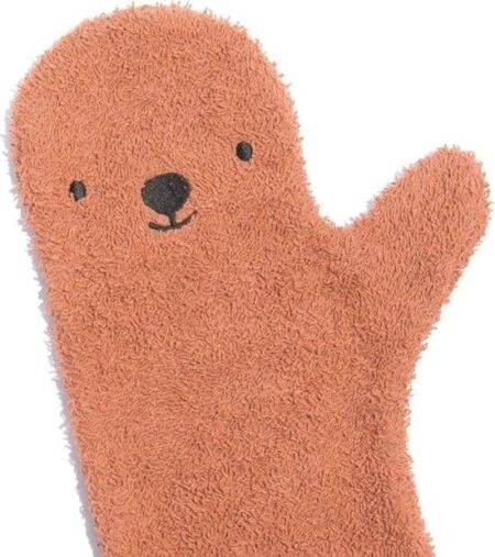 Baby Shower Glove - Washand Beer Roest