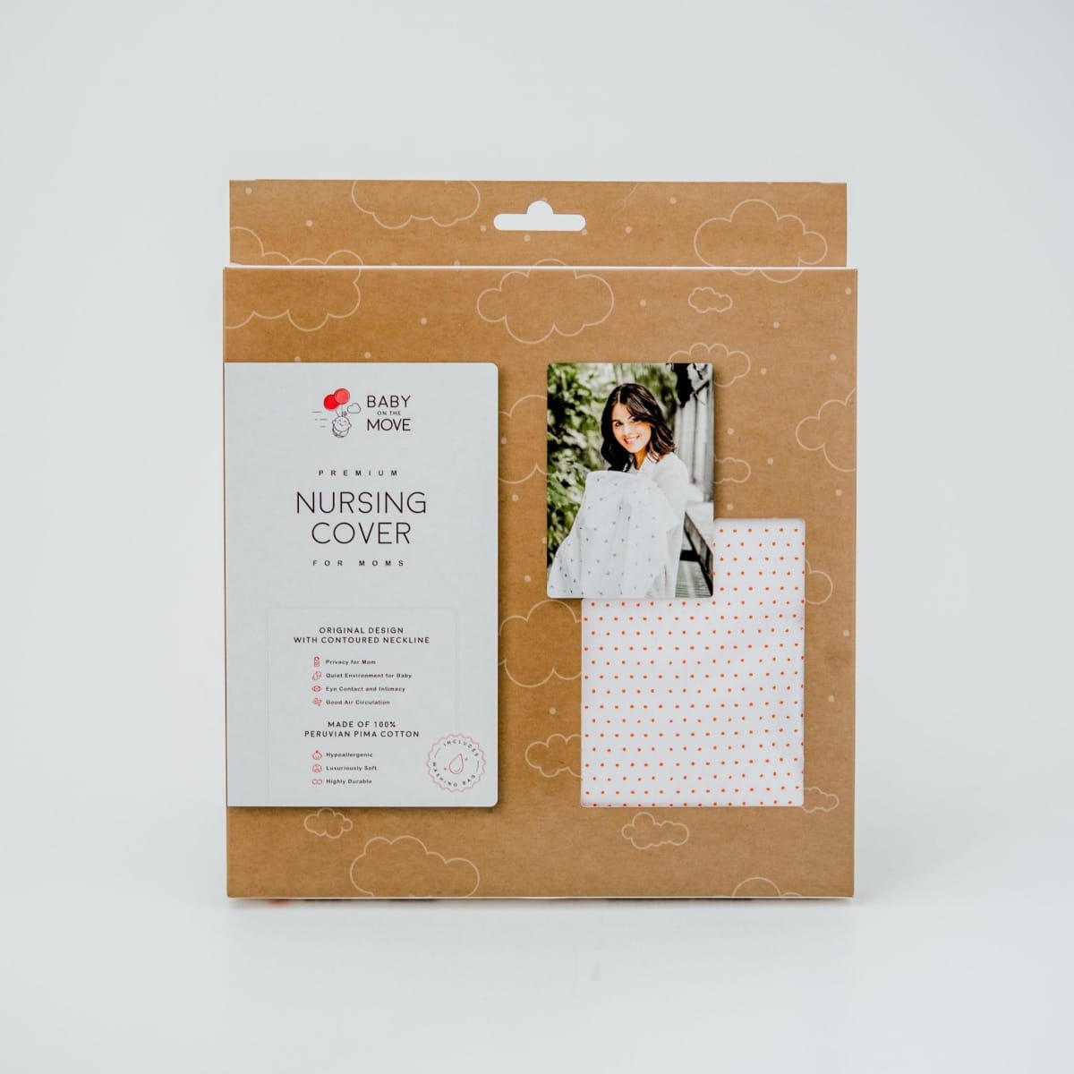 Baby on the move - Borstvoedingsdoek - Coral Polkas