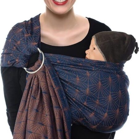 Babylonia baby carriers - BB-sling - Ornate blue - gathered
