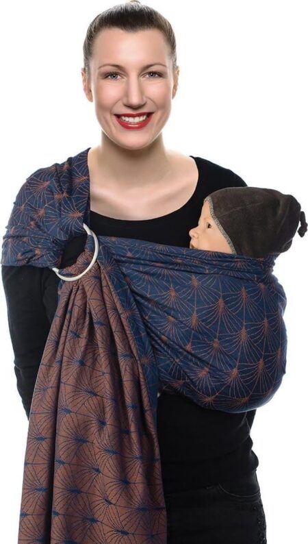 Babylonia baby carriers - BB-sling - Ornate blue - gathered