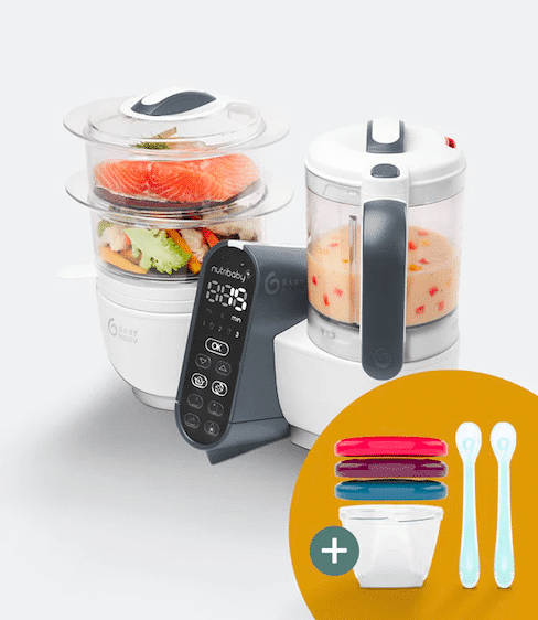 Babymoov - PACK Nutribaby(+) White + 3 babybols 180 ml + 2 cuillères silicone