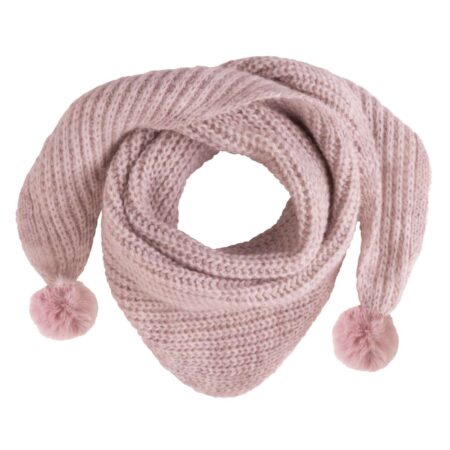 Baby's Only - Driehoek sjaal met Pompon Cool oud roze