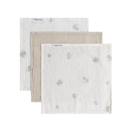 Baby's Only - Monddoekje Tender beige/clover - 30x30 - 3-pack
