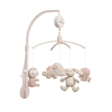 Baby's Only - Muziekmobiel Animals oud roze/warm linen