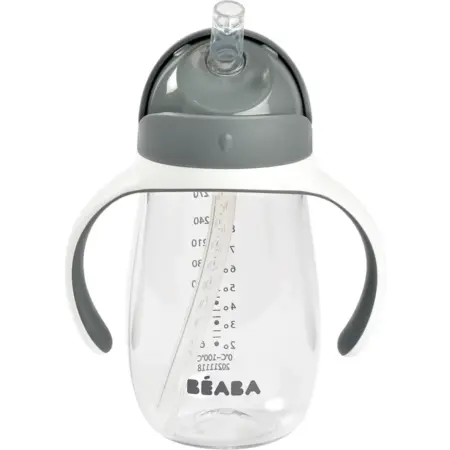 Beaba - Drinkbeker met rietje 300ml mineraal grijs