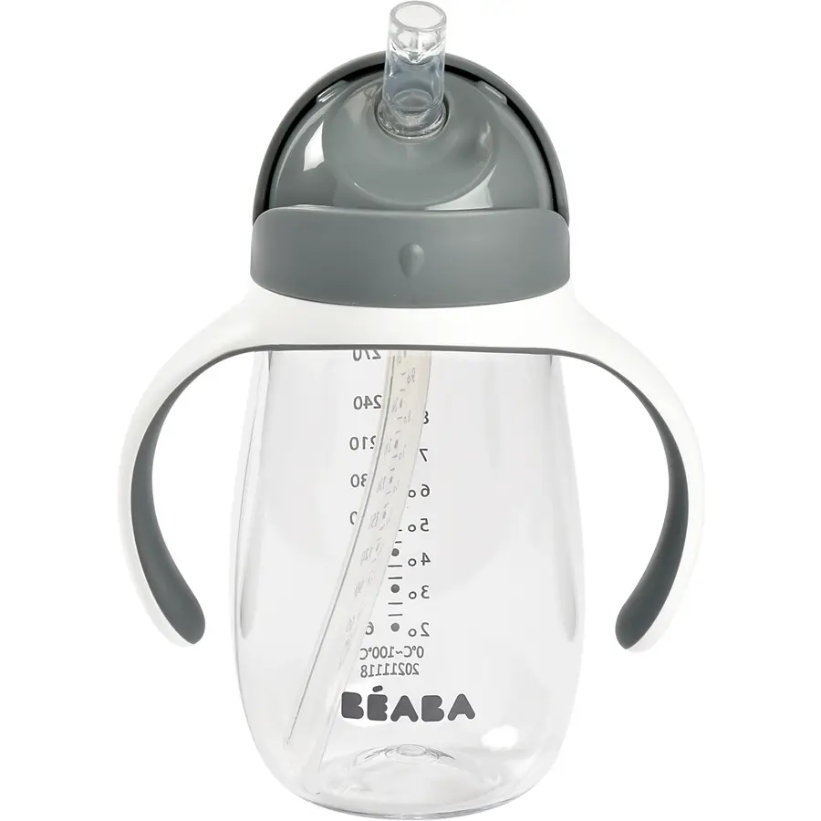 Beaba - Drinkbeker met rietje 300ml mineraal grijs