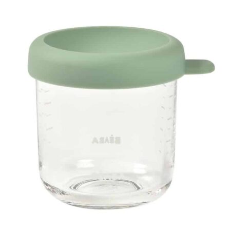 Beaba - Glazen bewaarpotje 250 ml Sage groen