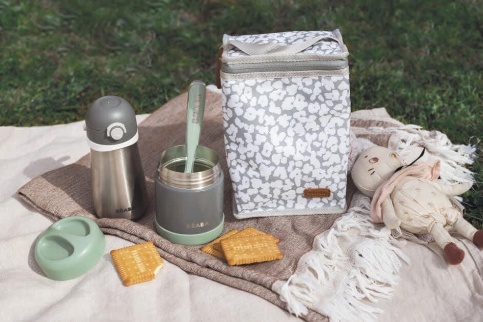 Beaba - RVS thermo-portie 300ml (mineral grey/sage green)