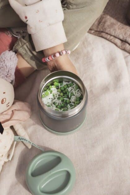 Beaba - RVS thermo-portie 300ml (mineral grey/sage green)