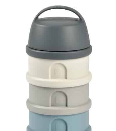 Beaba - Stapelbare doseerdozen 4 compartimenten Mineral grey/blue