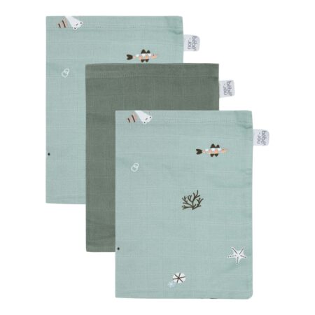 Bebejou - Tetra Washandjes (3 Stuks) Ocean Vibes