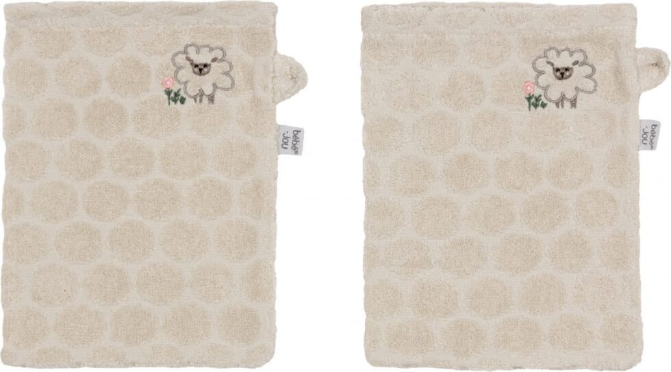 Bebejou - Washandjes (2 Stuks) Tiny Sheep