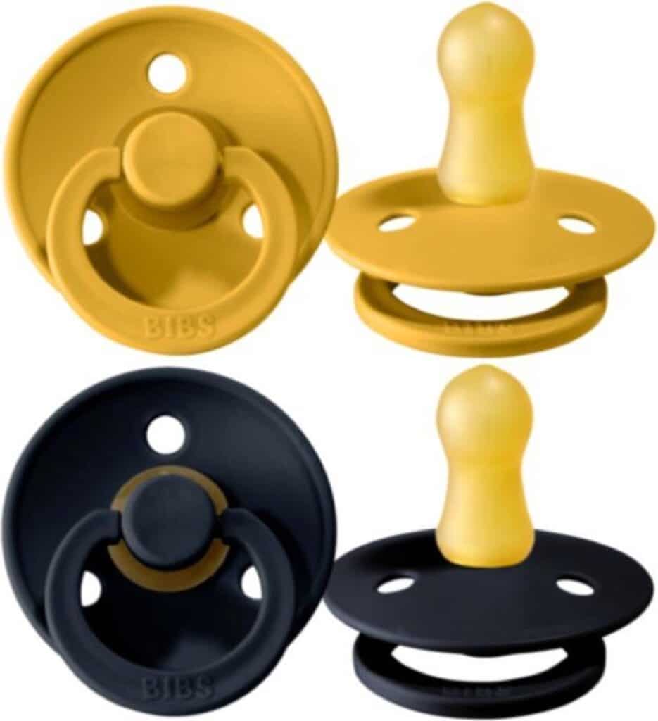 Bibs - Fopspeen Natuurrubber - Blister Mustard / Dark Denim - T1