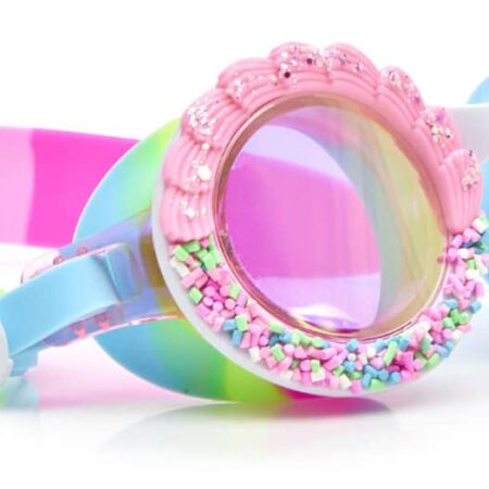 Bling2o - ZWEMBRIL: BAKE OFF - Pink Sugar, meerkleurig, siliconen, aanpasbare hoofdband, 100% UV bescherming, anti-condens, in doorzichtige bewaardoos, 6+