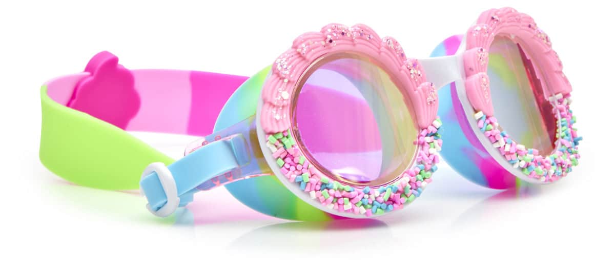 Bling2o - ZWEMBRIL: BAKE OFF - Pink Sugar, meerkleurig, siliconen, aanpasbare hoofdband, 100% UV bescherming, anti-condens, in doorzichtige bewaardoos, 6+