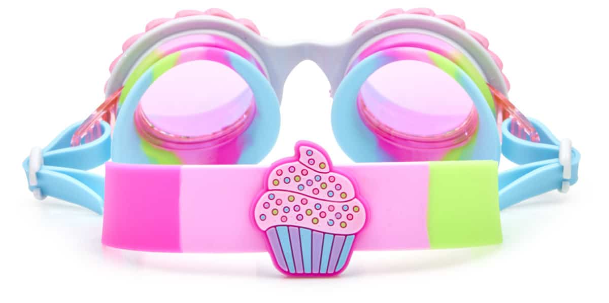 Bling2o - ZWEMBRIL: BAKE OFF - Pink Sugar, meerkleurig, siliconen, aanpasbare hoofdband, 100% UV bescherming, anti-condens, in doorzichtige bewaardoos, 6+