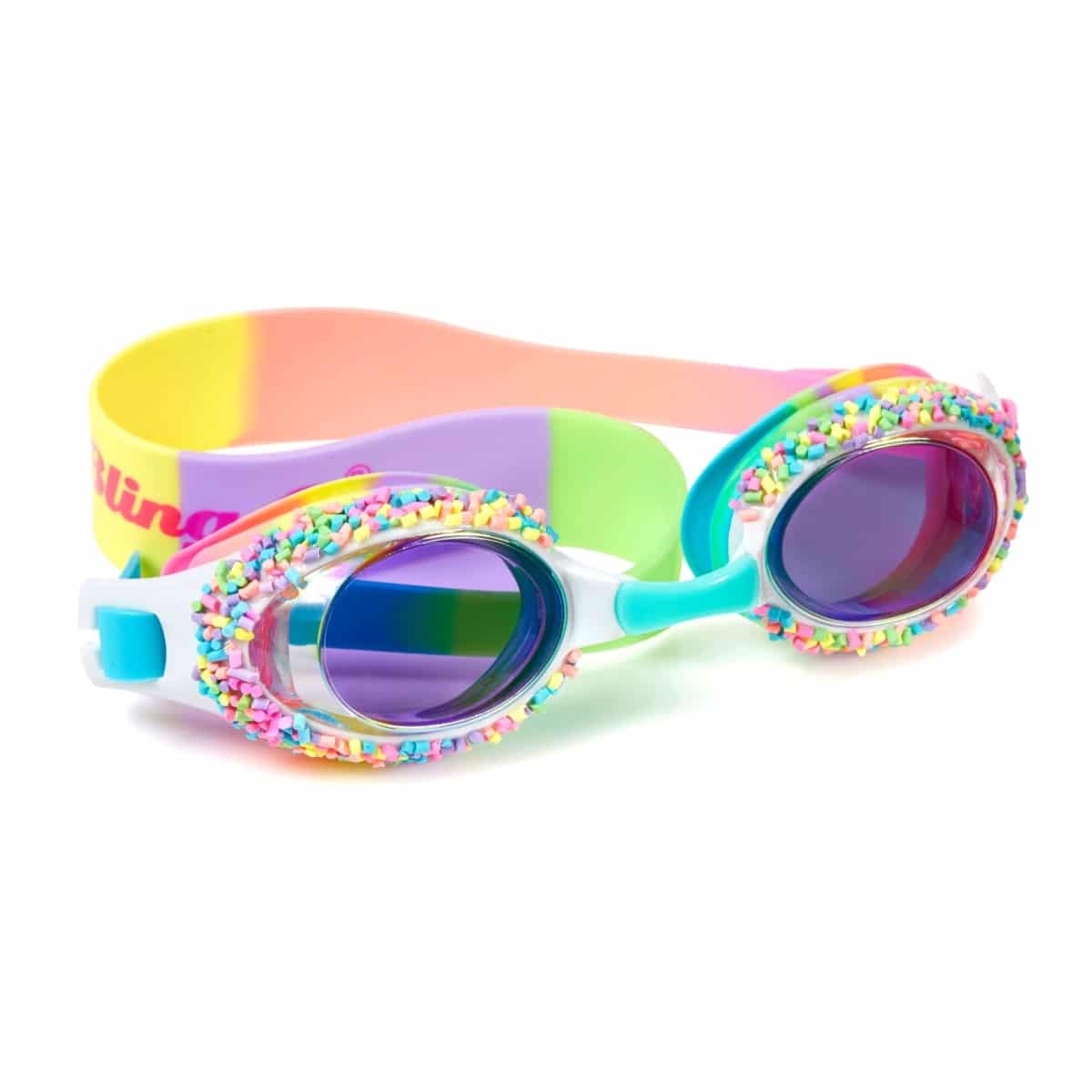 Bling2o - ZWEMBRIL: CAKE POP CLASSIC - Whoopie Pie, meerkleurig, siliconen, aanpasbare hoofdband, 100% UV bescherming, anti-condens, in doorzichtige bewaardoos, 6+