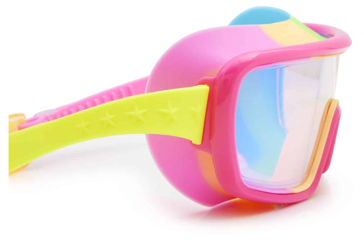 Bling2o - ZWEMBRIL: CHROMATIC - Spectro Strawberry, meerkleurig, siliconen, aanpasbare hoofdband, 100% UV bescherming, anti-condens, in doorzichtige bewaardoos, 6+