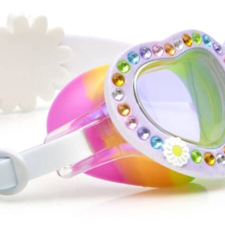Bling2o - ZWEMBRIL: DAISY - Bright Bouquet, meerkleurig, siliconen, aanpasbare hoofdband, 100% UV bescherming, anti-condens, in doorzichtige bewaardoos, 6+