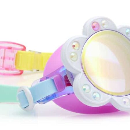 Bling2o - ZWEMBRIL: DANDI - Blanch Blossom, meerkleurig, siliconen, aanpasbare hoofdband, 100% UV bescherming, anti-condens, in doorzichtige bewaardoos, 6+