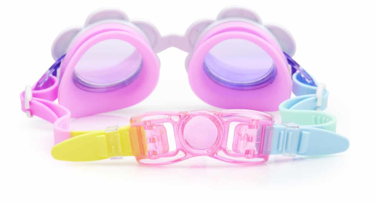 Bling2o - ZWEMBRIL: DANDI - Blanch Blossom, meerkleurig, siliconen, aanpasbare hoofdband, 100% UV bescherming, anti-condens, in doorzichtige bewaardoos, 6+