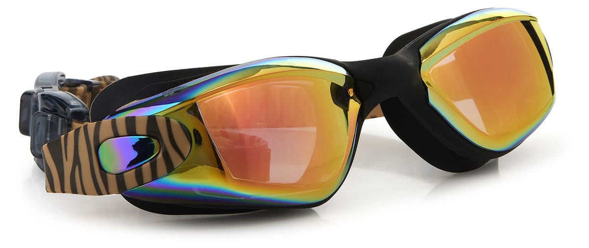 Bling2o - ZWEMBRIL: EYE OF THE TIGER - Roar, zwart, siliconen, aanpasbare hoofdband, 100% UV bescherming, anti-condens, in doorzichtige bewaardoos, 6+