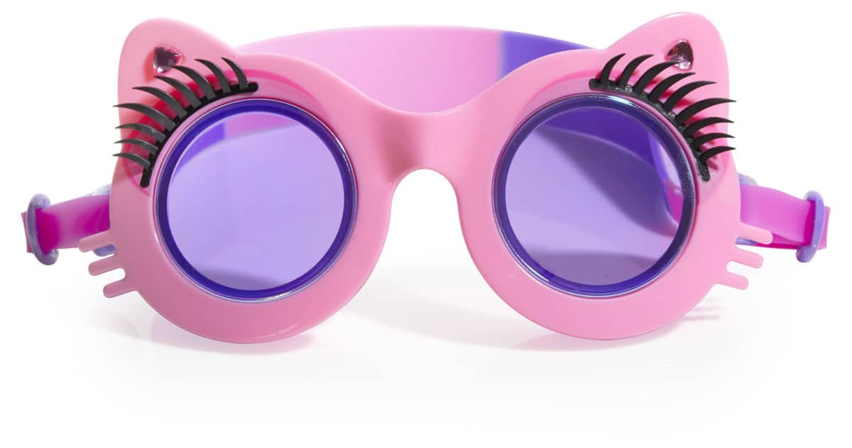 Bling2o - ZWEMBRIL: PAWDRY HEPBURN - Pink 'n Boots, roze, siliconen, aanpasbare hoofdband, 100% UV bescherming, anti-condens, in doorzichtige bewaardoos, 6+