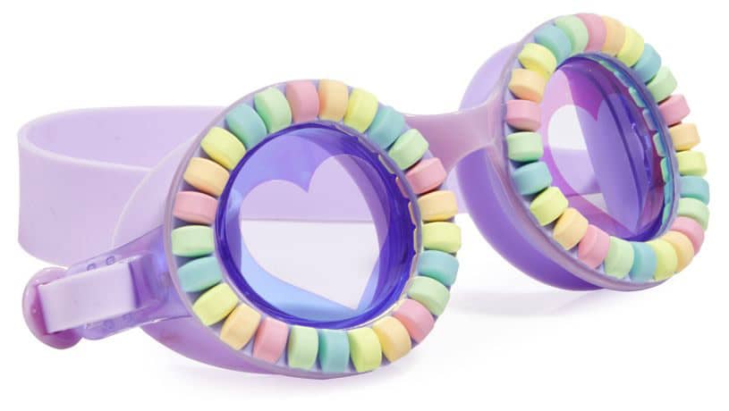 Bling2o - ZWEMBRIL: POOL JEWELS - Lovely Lilac, paars, siliconen, aanpasbare hoofdband, 100% UV bescherming, anti-condens, in doorzichtige bewaardoos, 6+
