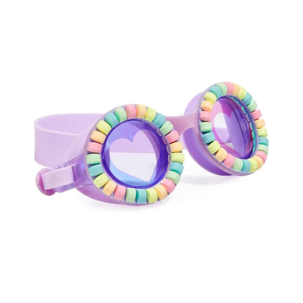 Bling2o - ZWEMBRIL: POOL JEWELS - Lovely Lilac, paars, siliconen, aanpasbare hoofdband, 100% UV bescherming, anti-condens, in doorzichtige bewaardoos, 6+