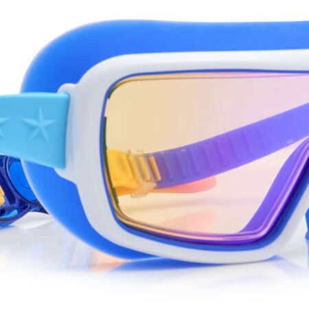 Bling2o - ZWEMBRIL: PRISMATIC - Nano Bot Navy, blauw, siliconen, aanpasbare hoofdband, 100% UV bescherming, anti-condens, in doorzichtige bewaardoos, 6+