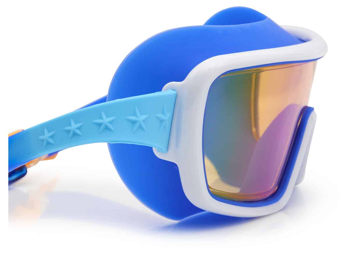 Bling2o - ZWEMBRIL: PRISMATIC - Nano Bot Navy, blauw, siliconen, aanpasbare hoofdband, 100% UV bescherming, anti-condens, in doorzichtige bewaardoos, 6+