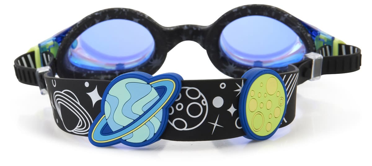 Bling2o - ZWEMBRIL: SOLAR SYSTEM - Stardust Black, zwart, siliconen, aanpasbare hoofdband, 100% UV bescherming, anti-condens, in doorzichtige bewaardoos, 3+