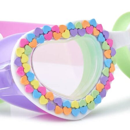 Bling2o - ZWEMBRIL: VALENTINE - U Rock Rainbow, meerkleurig, siliconen, aanpasbare hoofdband, 100% UV bescherming, anti-condens, in doorzichtige bewaardoos, 6+