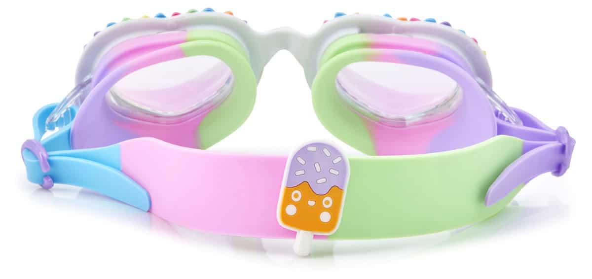 Bling2o - ZWEMBRIL: VALENTINE - U Rock Rainbow, meerkleurig, siliconen, aanpasbare hoofdband, 100% UV bescherming, anti-condens, in doorzichtige bewaardoos, 6+