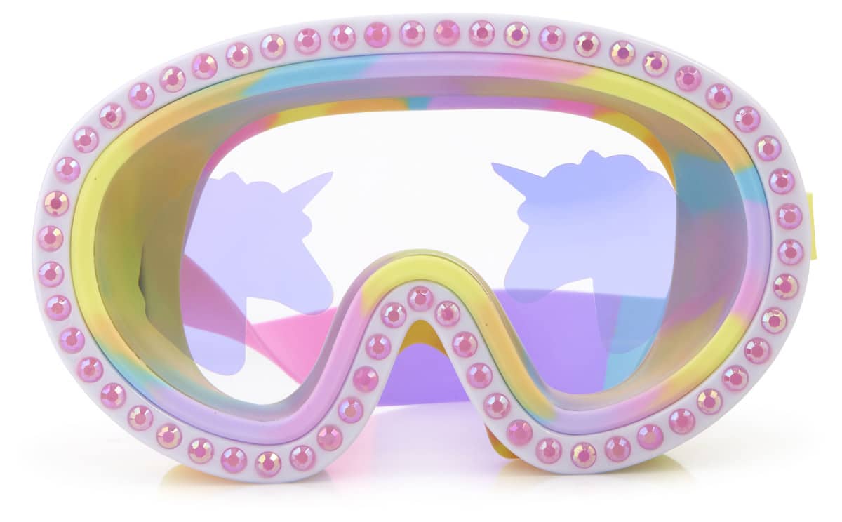 Bling2o - ZWEMMASKER: PINK MAGIC - Pink Magic, meerkleurig, siliconen, aanpasbare hoofdband, 100% UV bescherming, anti-condens, in doorzichtige bewaardoos, 6+