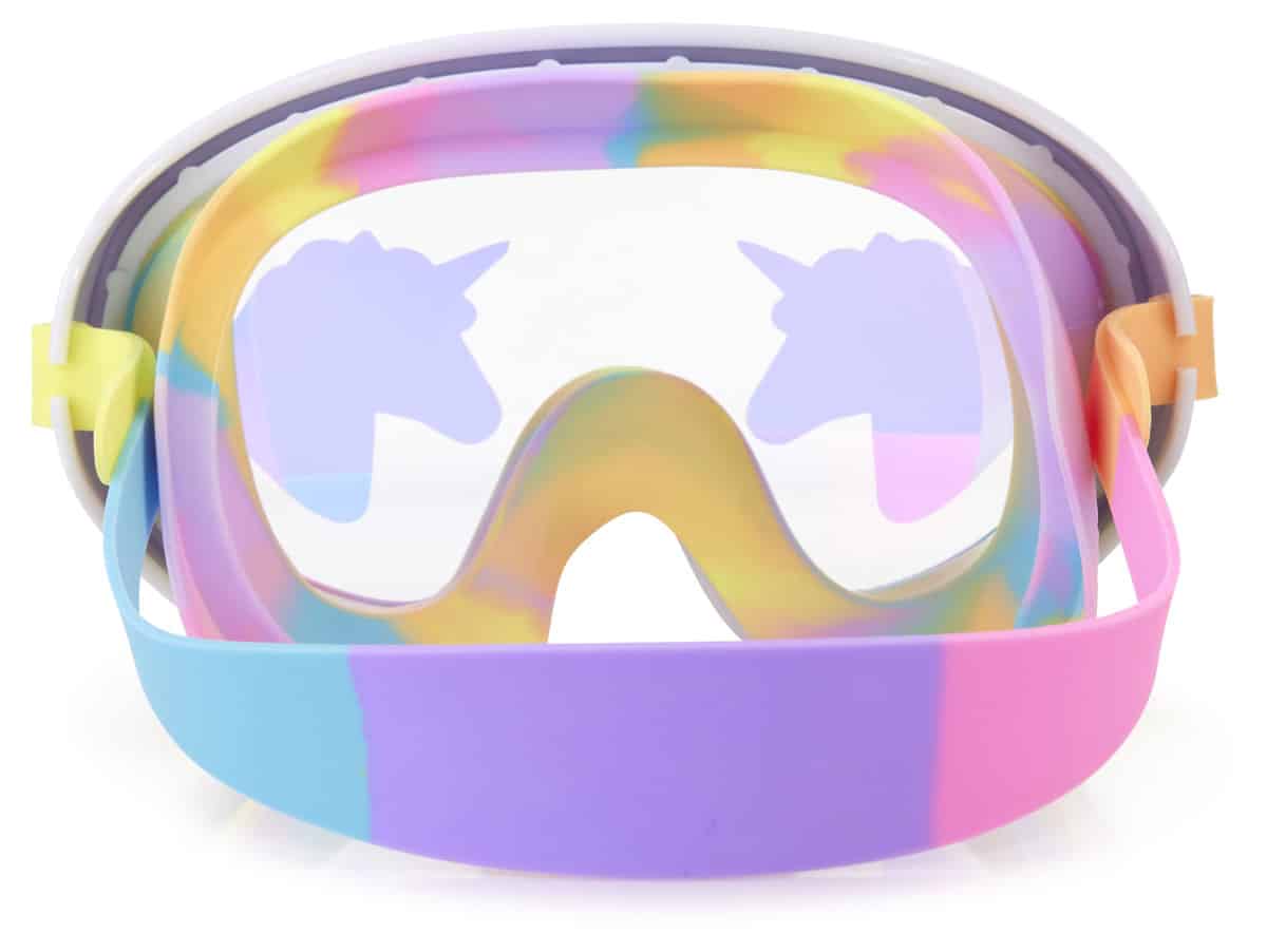 Bling2o - ZWEMMASKER: PINK MAGIC - Pink Magic, meerkleurig, siliconen, aanpasbare hoofdband, 100% UV bescherming, anti-condens, in doorzichtige bewaardoos, 6+