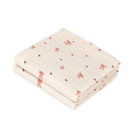 CamCam - Muslin Cloth, 2-pack - GOTS - Bows