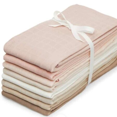 CamCam - Muslin Cloth, 8-pack - GOTS Rose Mix