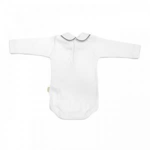 Cambrass - Romper Wit Afgewerkt Met Grijs