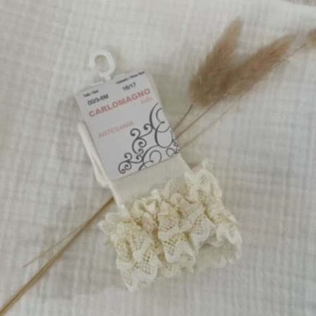 Carlomagno - Kniekous Ecru Met Ruffles