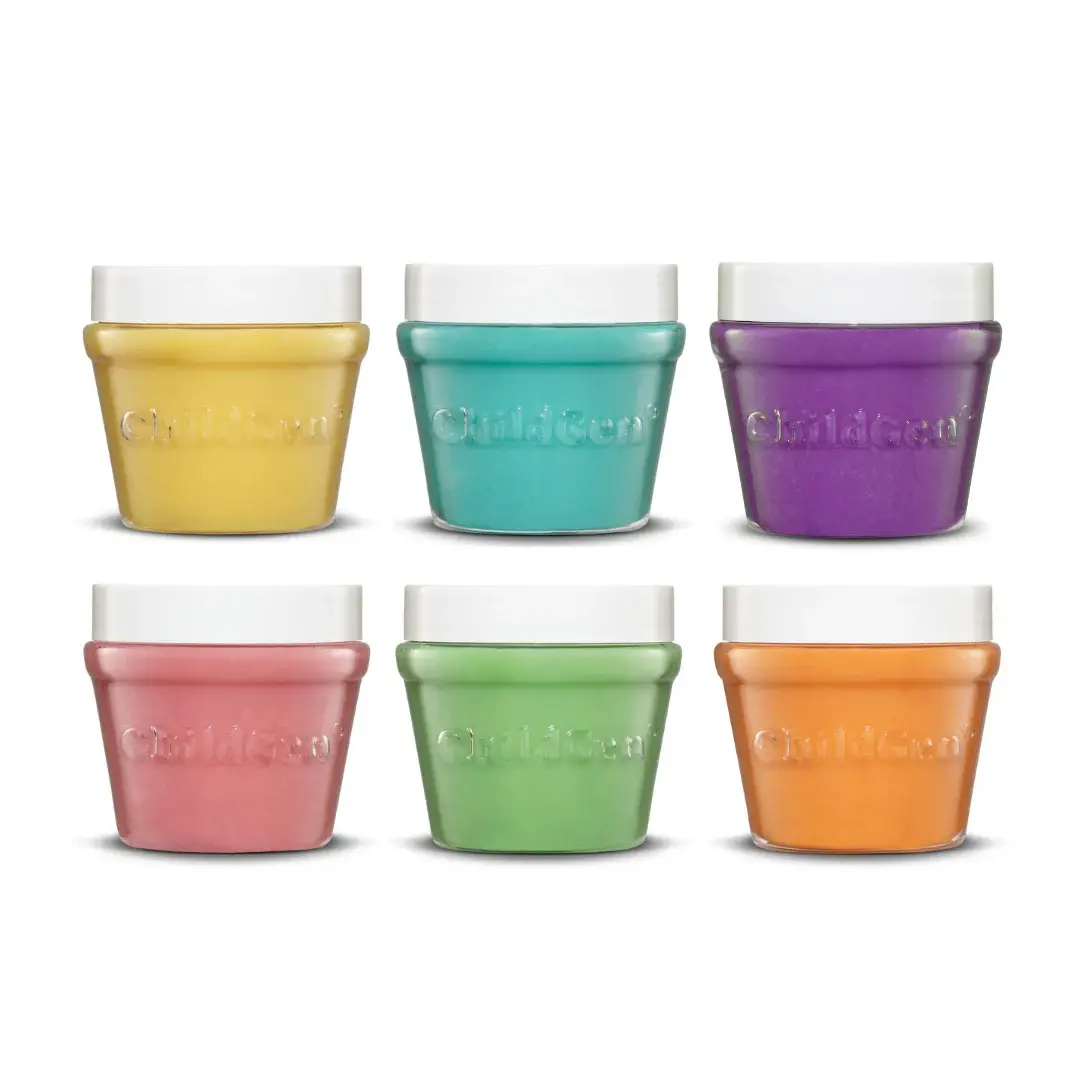 Childgen - Play Dough Jar 6 Pcs - Pastel Set - Blue - Pink - Yellow - Green - Purple - Orange