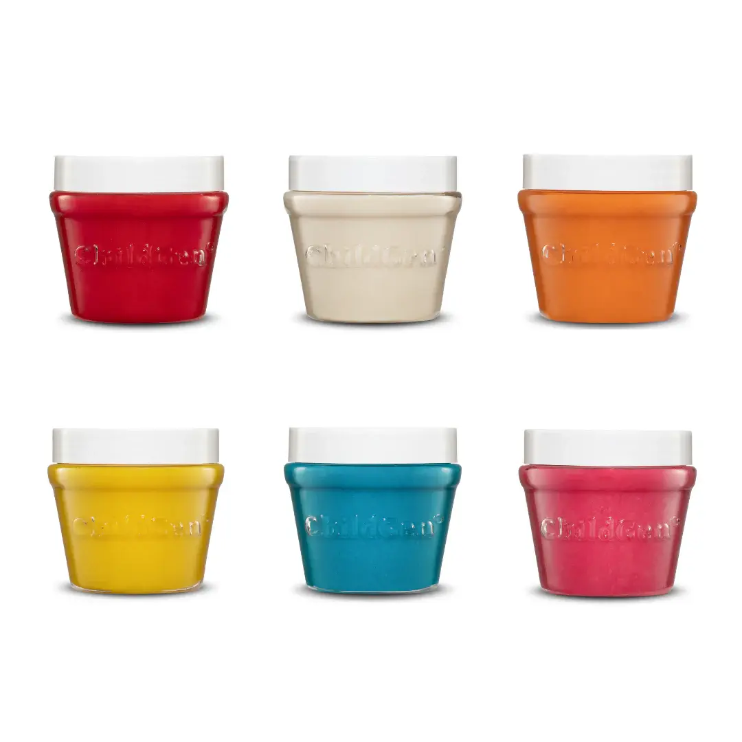 Childgen - Play Dough Jar 6 Pcs - Yellow- Red-Blue-Pink-Orange-White