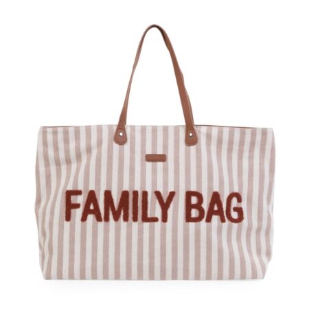 Childhome - FAMILY BAG STREPEN - NUDE/TERRACOTTA